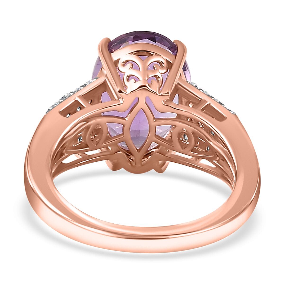 Premium Rose De France Amethyst and Multi Gemstone Ring in Vermeil Rose Gold Over Sterling Silver (Size 10.0) 6.00 ctw