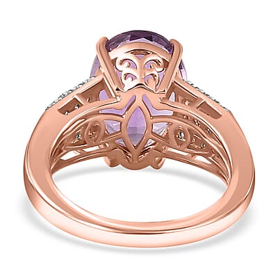Premium Rose De France Amethyst and Multi Gemstone Ring in Vermeil Rose Gold Over Sterling Silver (Size 10.0) 6.00 ctw