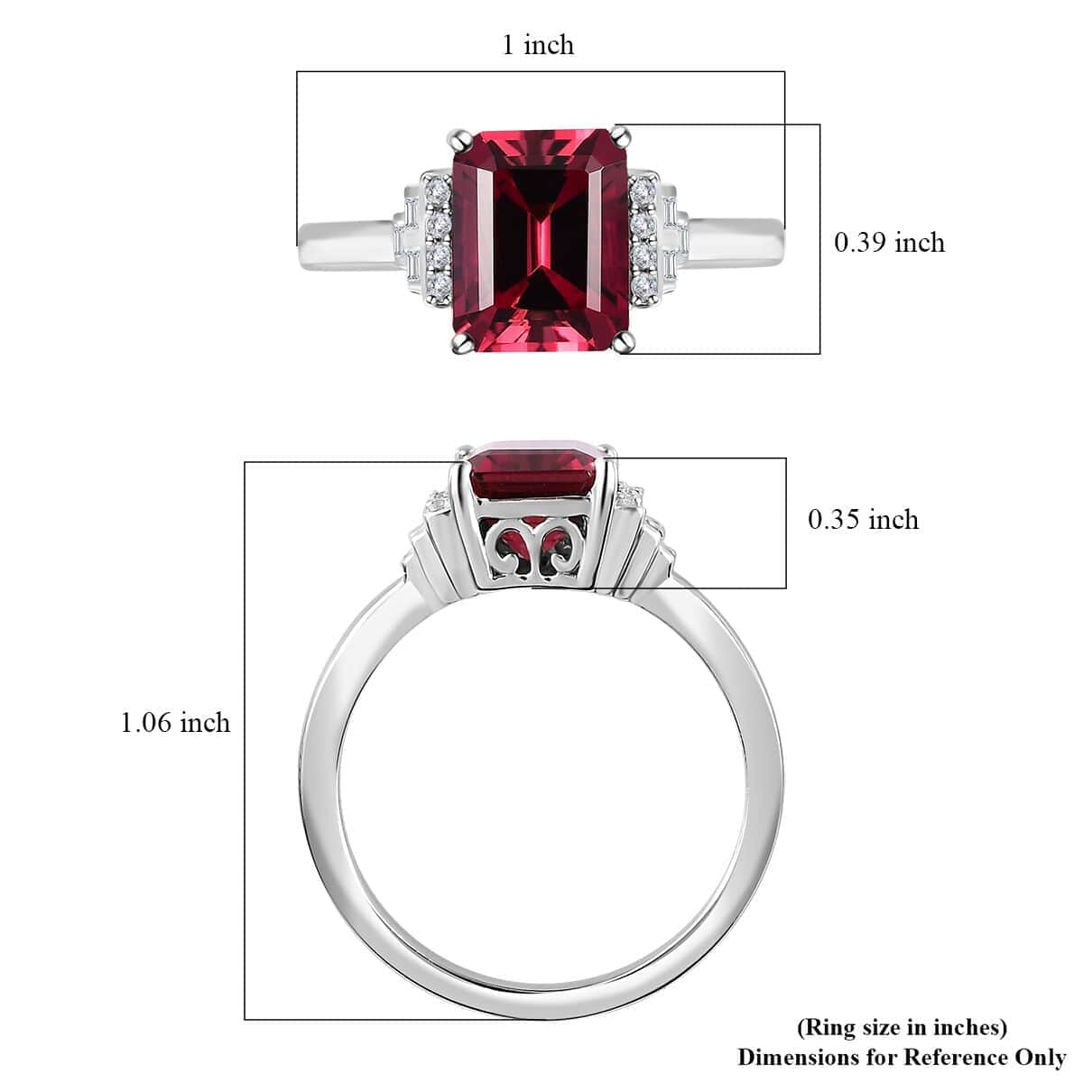 Luxoro AAA Ouro Fino Rubellite and G-H I2 Diamond 2.90 ctw Ring in 14K White Gold (Size 10.0) image number 5