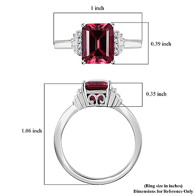 Luxoro AAA Ouro Fino Rubellite and G-H I2 Diamond 2.90 ctw Ring in 14K White Gold (Size 10.0)