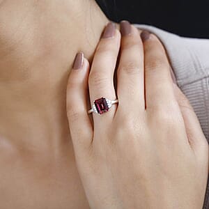 Luxoro AAA Ouro Fino Rubellite and G-H I2 Diamond 2.90 ctw Ring in 14K White Gold (Size 8.0)