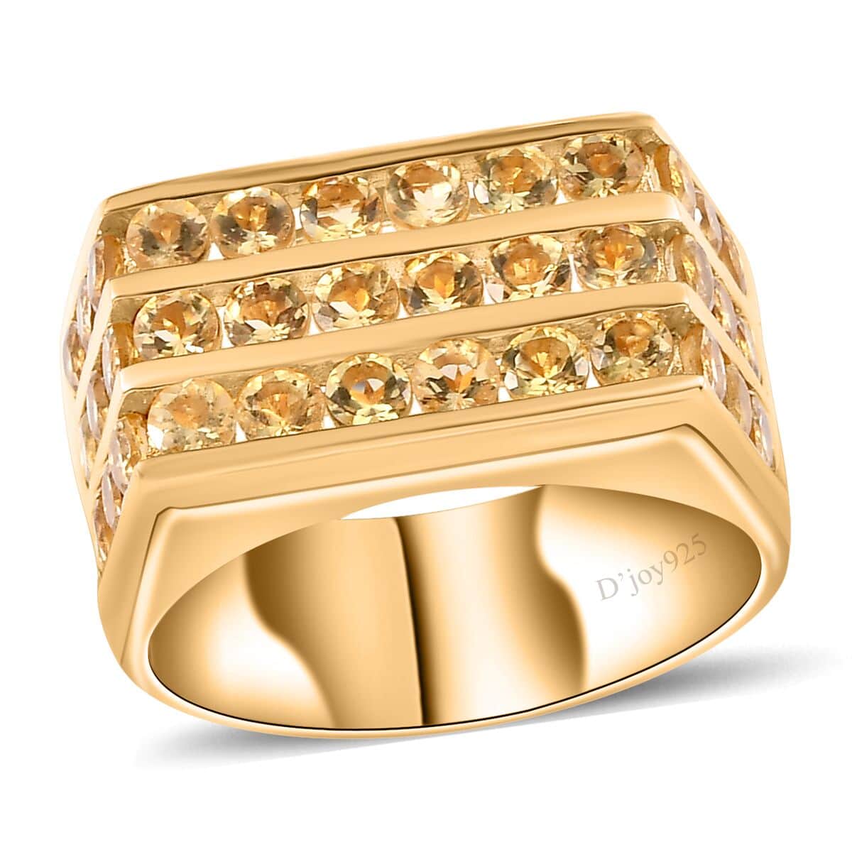 Brazilian Heliodor Men's Ring in Vermeil Yellow Gold Over Sterling Silver (Size 10.0) 4.00 ctw image number 0