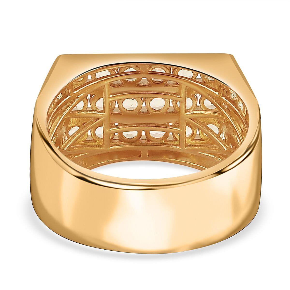 Brazilian Heliodor Men's Ring in Vermeil Yellow Gold Over Sterling Silver (Size 10.0) 4.00 ctw