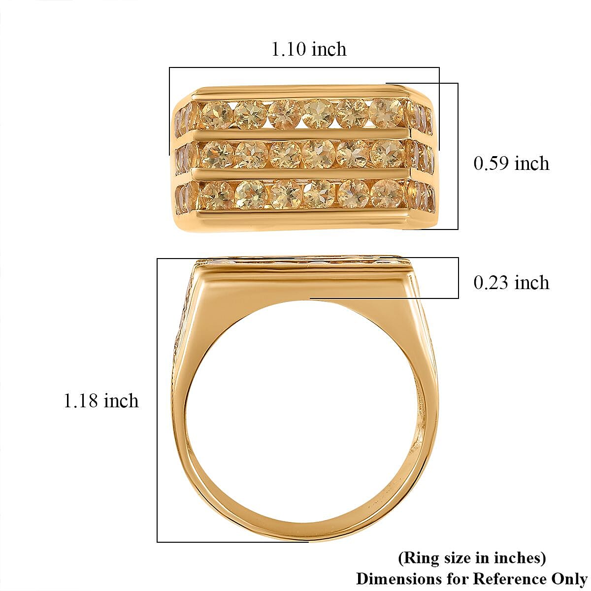 Brazilian Heliodor Men's Ring in Vermeil Yellow Gold Over Sterling Silver (Size 13.0) 4.00 ctw image number 5