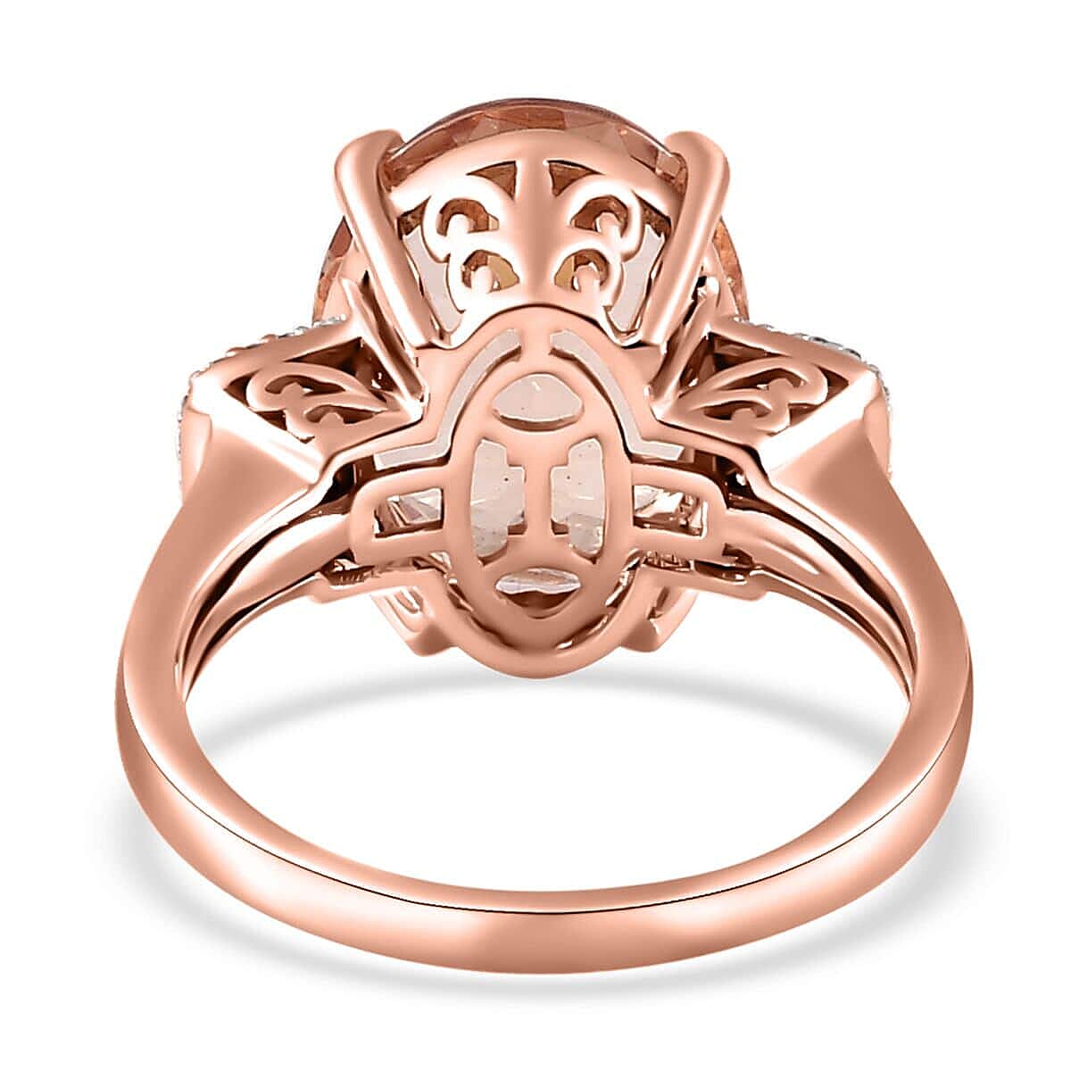 Iliana 18K Rose Gold AAA Marropino Morganite, Diamond (G-H, SI) Ring (Size 5.0) (5.30 g) 8.45 ctw image number 4