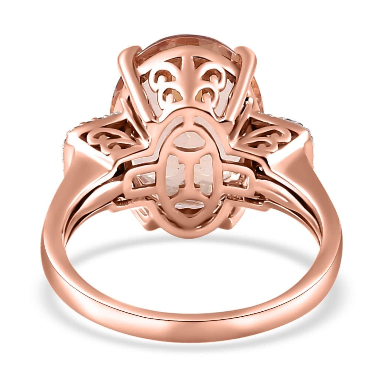 Iliana 18K Rose Gold AAA Marropino Morganite, Diamond (G-H, SI) Ring (Size 7.5) (5.30 g) 8.45 ctw image number 4