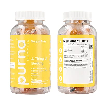 Purna Sugar Free Lemons Flavored Vitamin C Gummies (60 Gummies)