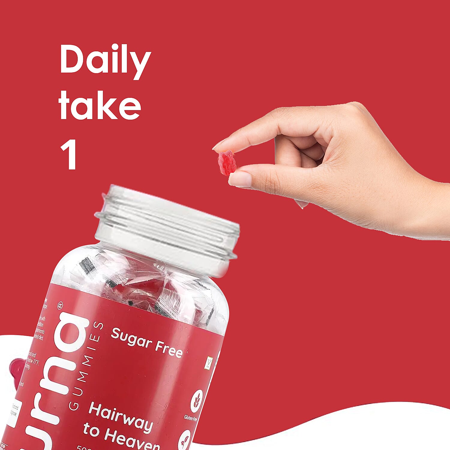 Purna Sugar Free Cranberry Flavored Biotin Gummies (60 Gummies)