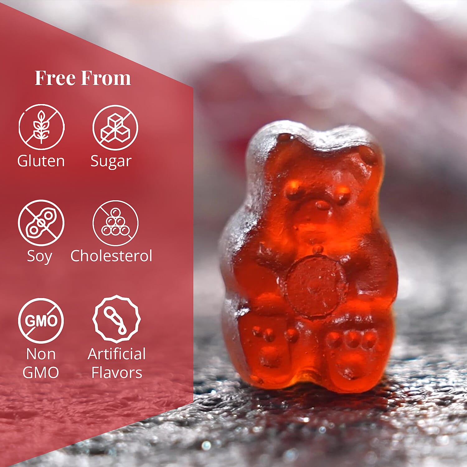 Purna Sugar Free Cranberry Flavored Biotin Gummies (60 Gummies)