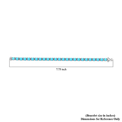 Sleeping Beauty Turquoise and Madagascar Pink Sapphire Bracelet in Platinum Over Sterling Silver (7.25 In) 14.60 ctw