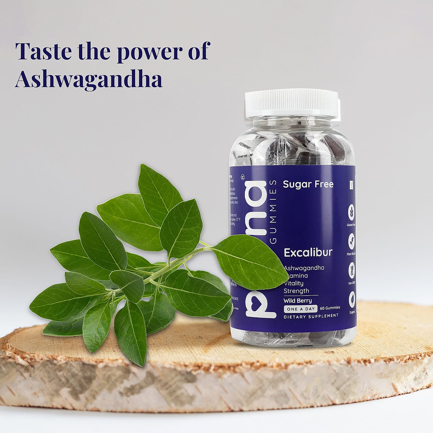 Purna Sugar Free Ashwagandha Gummies (60 Gummies)