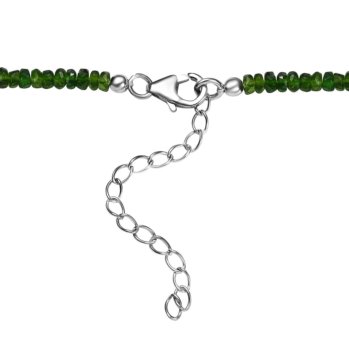 Chrome Diopside 84.15 ctw Cluster Necklace in Platinum Over Sterling Silver 18-20 Inches image number 4