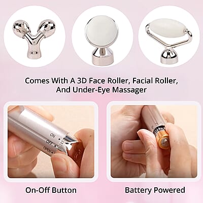 3-in-1 Electric White Serpentine Vibration Massager Roller (1xAA Batteries Not included)