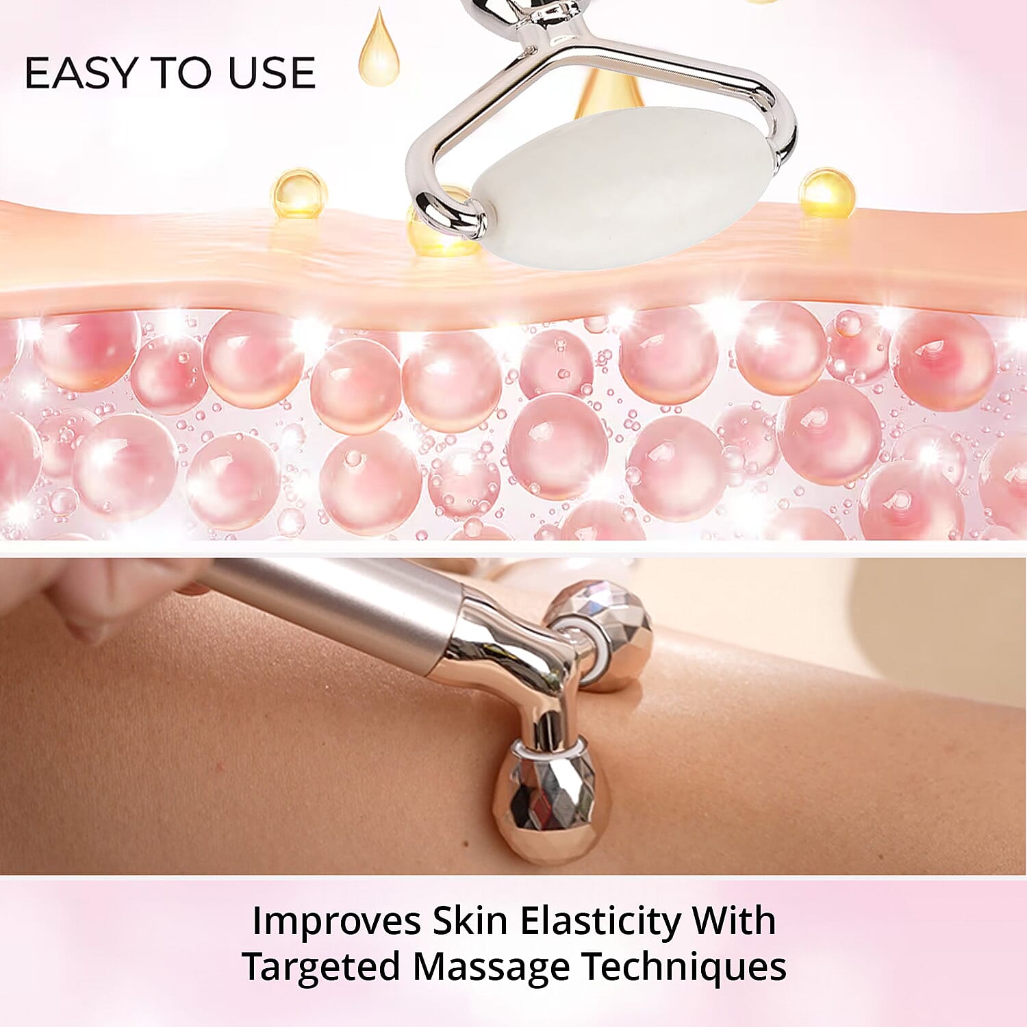 3-in-1 Electric White Serpentine Vibration Massager Roller (1xAA Batteries Not included)