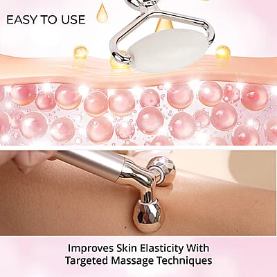 3-in-1 Electric White Serpentine Vibration Massager Roller (1xAA Batteries Not included)