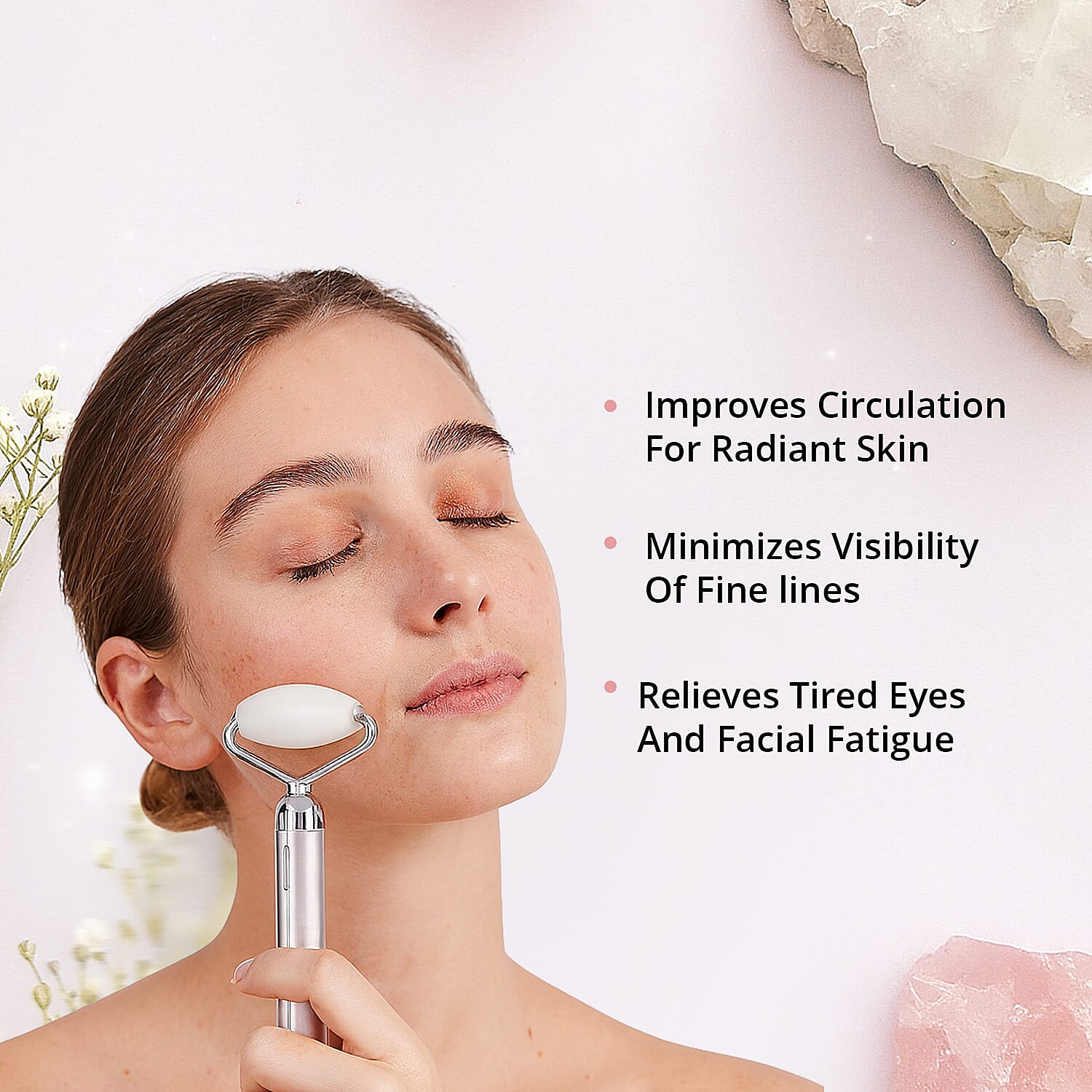3-in-1 Electric White Serpentine Vibration Massager Roller (1xAA Batteries Not included)