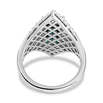 Certified & Appraised Rhapsody AAAA Monte Belo Indicolite and E-F VS Diamond 4.35 ctw Ring in 950 Platinum (Size 10.0) 10.65 Grams