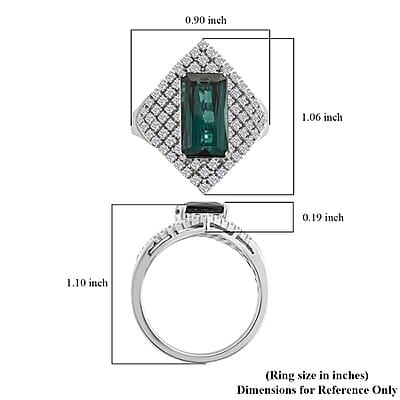 Certified & Appraised Rhapsody AAAA Monte Belo Indicolite and E-F VS Diamond 4.35 ctw Ring in 950 Platinum (Size 10.0) 10.65 Grams