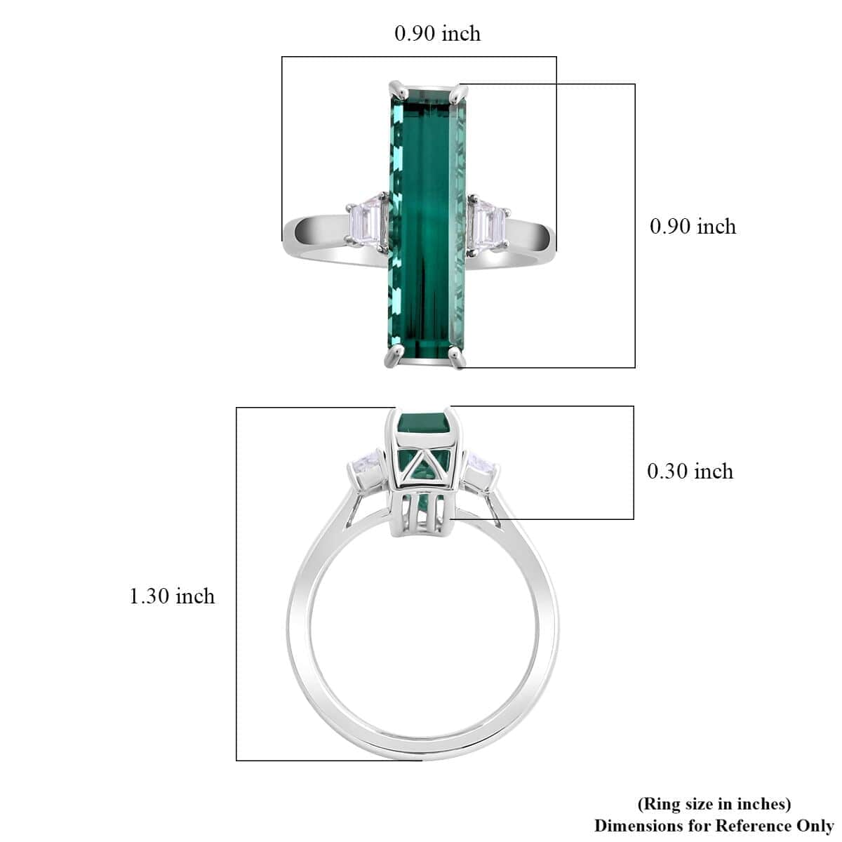 Certified & Appraised Rhapsody 950 Platinum AAAA Monte Belo Indicolite and E-F VS Diamond Ring 8.30 Grams 4.70 ctw image number 4