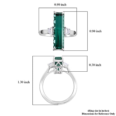 Certified & Appraised Rhapsody 950 Platinum AAAA Monte Belo Indicolite and E-F VS Diamond Ring (Size 10.0) 8.30 Grams 4.70 ctw