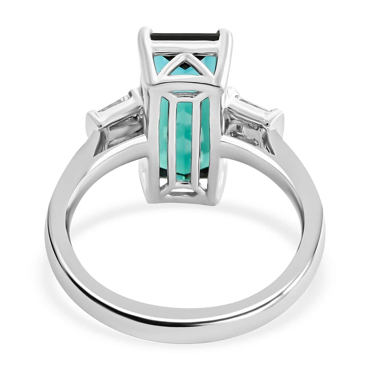 Certified & Appraised Rhapsody 950 Platinum AAAA Monte Belo Indicolite and E-F VS Diamond Ring (Size 10.0) 8 Grams 6.80 ctw