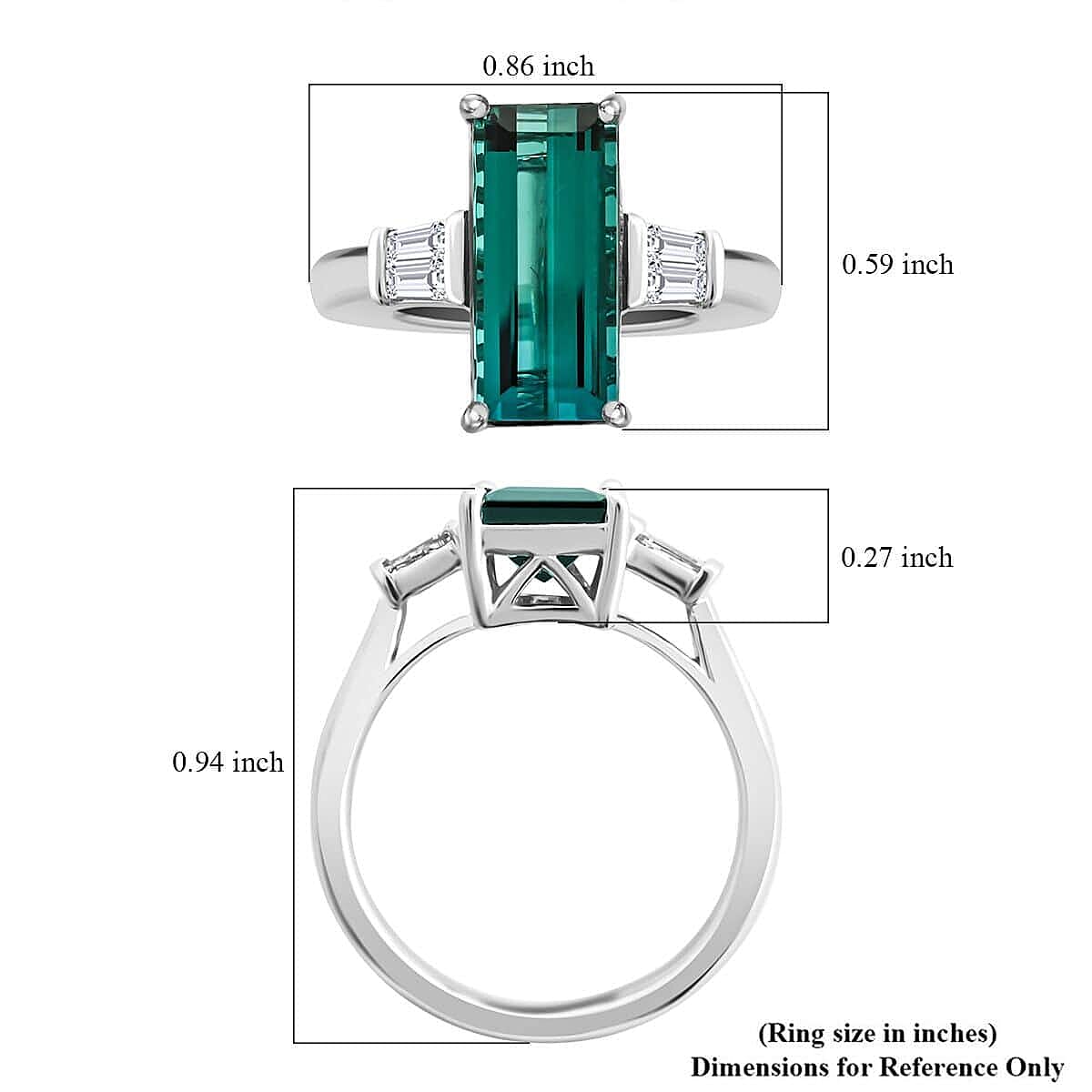 Certified & Appraised Rhapsody 950 Platinum AAAA Monte Belo Indicolite and E-F VS Diamond Ring (Size 10.0) 8 Grams 6.80 ctw