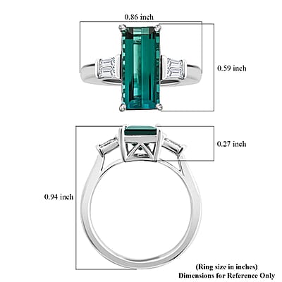 Certified & Appraised Rhapsody 950 Platinum AAAA Monte Belo Indicolite and E-F VS Diamond Ring (Size 10.0) 8 Grams 6.80 ctw