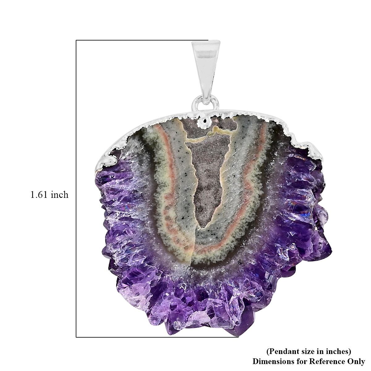 Stalactite Amethyst Small Pendant in Silvertone 37.50 ctw