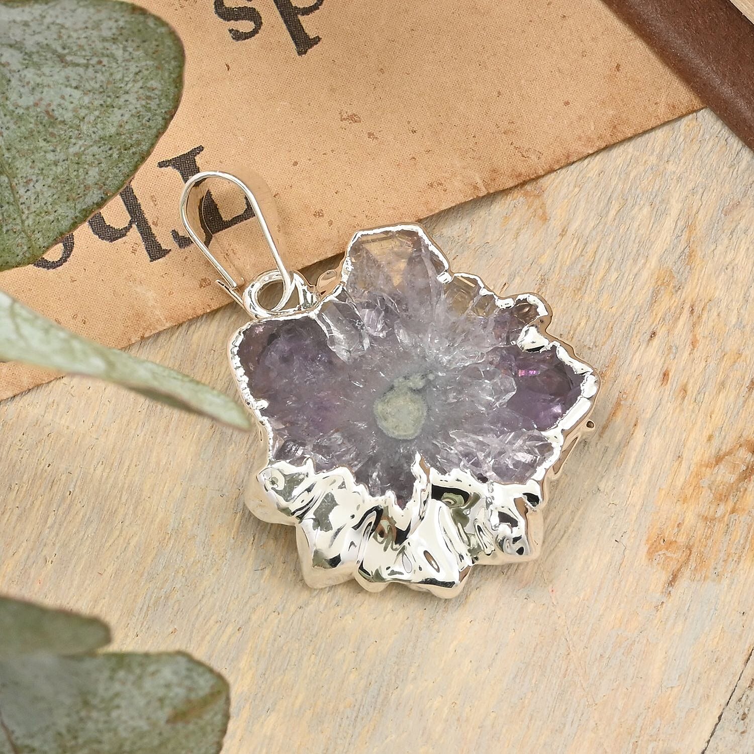 Amethyst XSmall Pendant without Chain in Silvertone 7.50 ctw