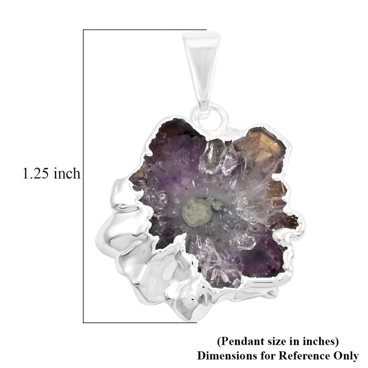 Amethyst XSmall Pendant in Silvertone 7.50 ctw image number 4