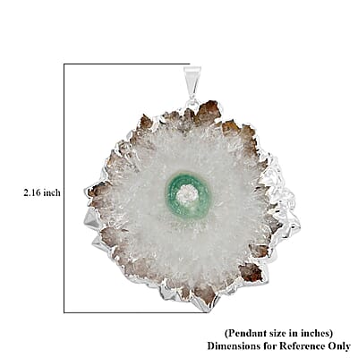 Amethyst Medium Pendant in Silvertone 56.50 ctw
