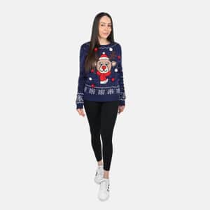 Tamsy Blue Reindeer Sweater - Xsmall