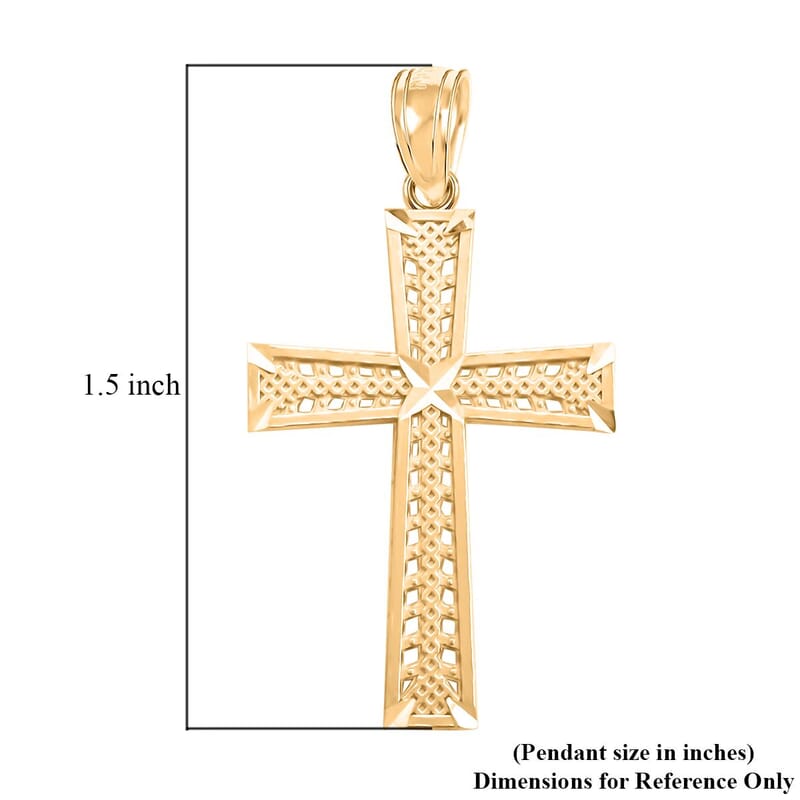 10K Yellow Gold Cross Pendant without Chain 1.4 Grams
