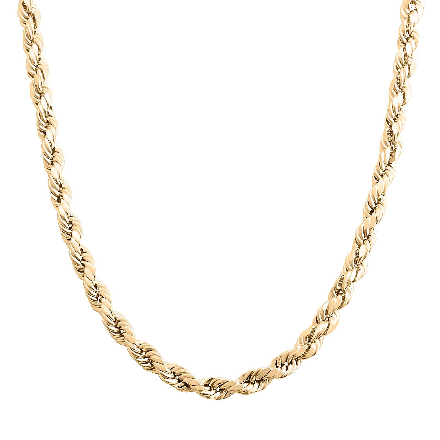 10K Yellow Gold 5mm Laser Rope Necklace 22 Inches 9 Grams