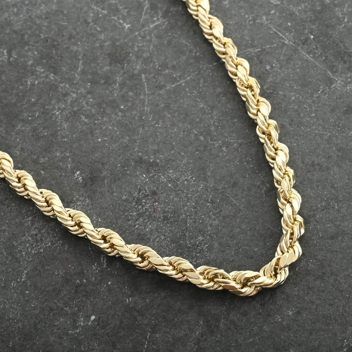 10K Yellow Gold 5mm Laser Rope Necklace 22 Inches 9 Grams image number 1