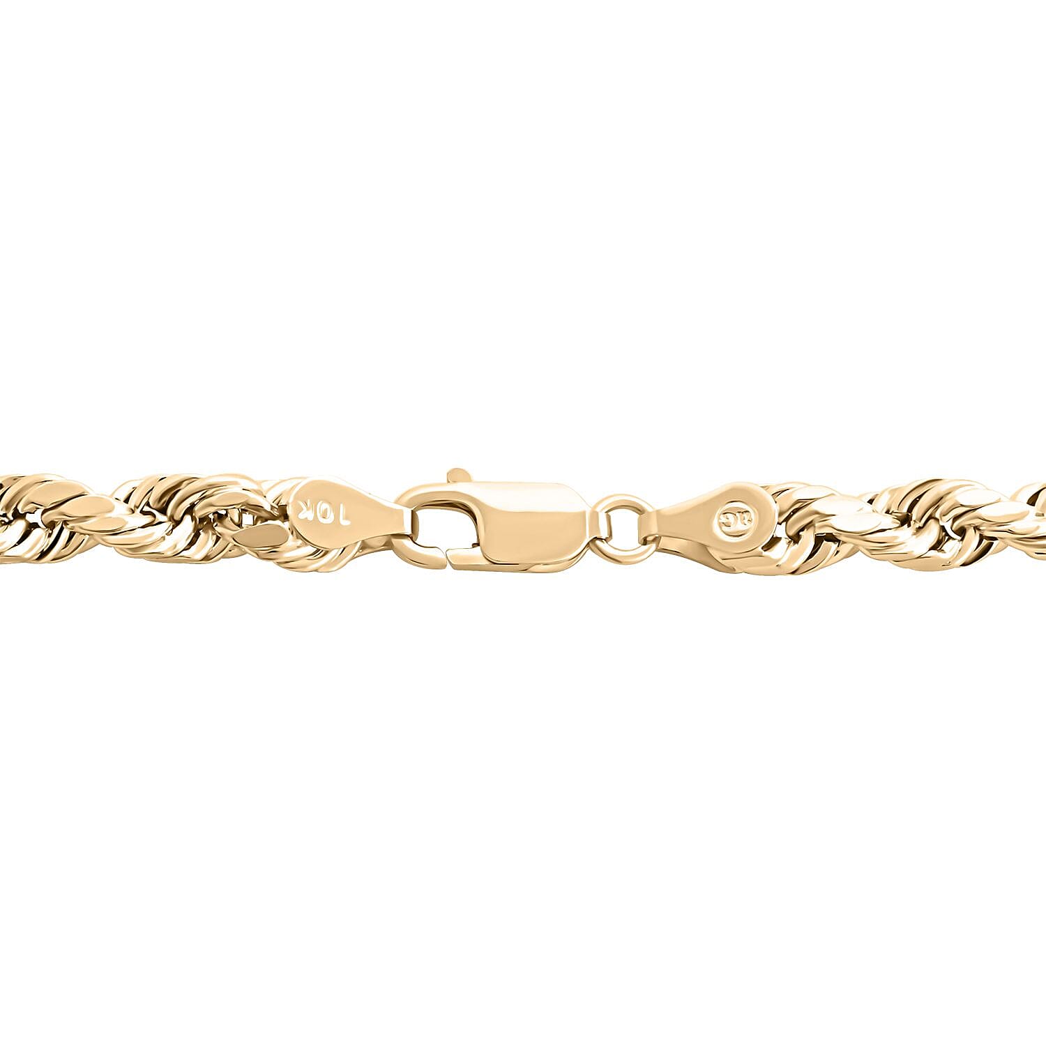 10K Yellow Gold 5mm Laser Rope Necklace 22 Inches 9 Grams
