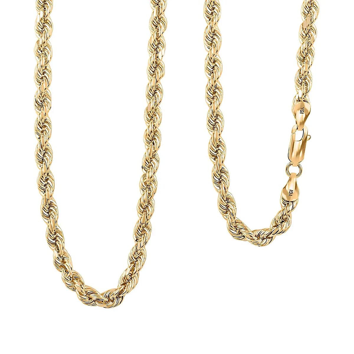 Solid 10K Yellow Gold Rope Chain 7 MM 24-32 inches