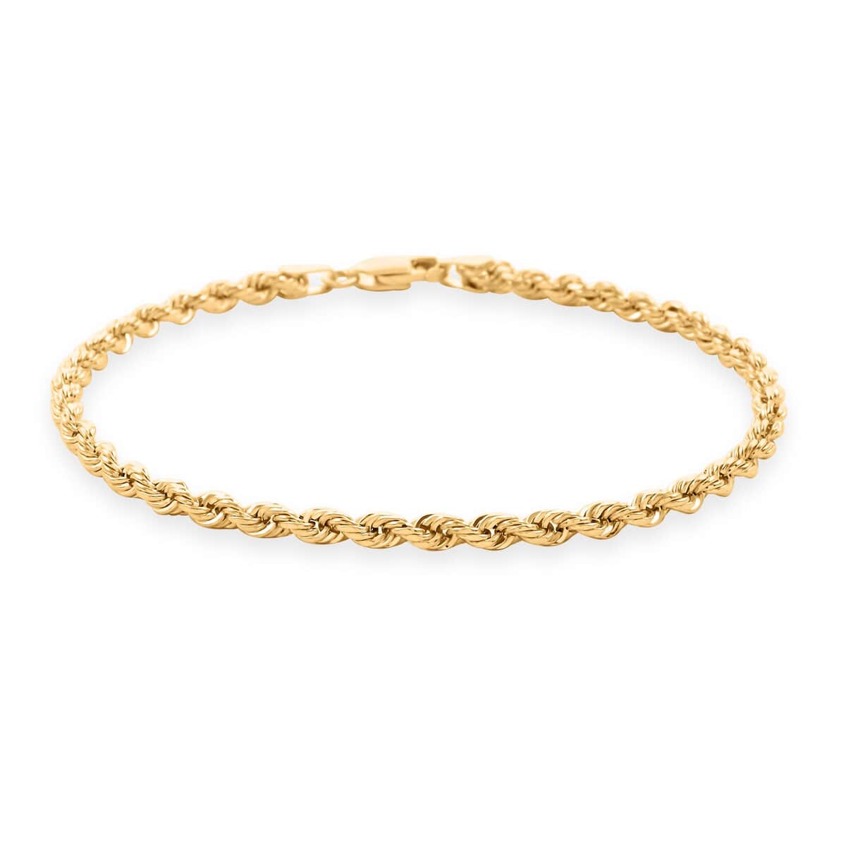 14K Yellow Gold 3.50mm Diamond-cut Rope Chain Bracelet (8.25 In) 8.90 Grams image number 0
