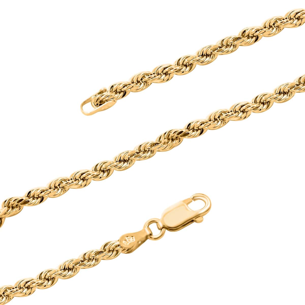 14K Yellow Gold 3.50mm Diamond-Cut Rope Chain Bracelet (8.25 in) 8.90 Grams , Shop LC