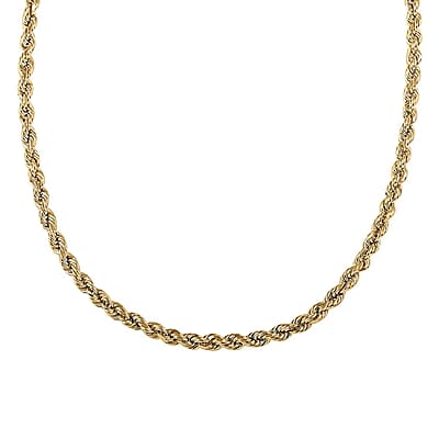 3.50mm Diamond-cut Rope Chain Necklace in 14K Yellow Gold 6.7 Grams 20 Inches