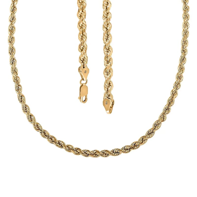 3.50mm Diamond-cut Rope Chain Necklace in 14K Yellow Gold 6.7 Grams 20 Inches