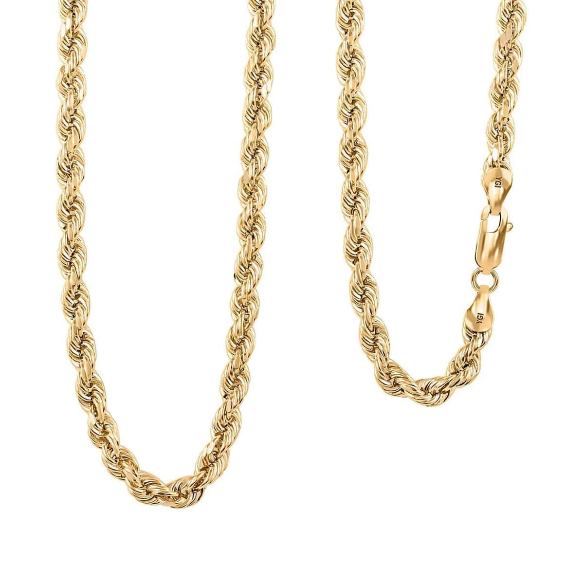 14K Yellow Gold 3.50mm Diamond-cut Rope Chain Necklace 22 Inches 23.70 Grams image number 0