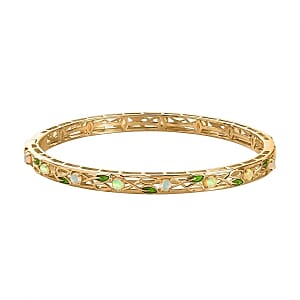 Ethiopian Welo Opal Full Bangle 2.30 ctw Bracelet in Vermeil YG Over Sterling Silver (7.50 In)