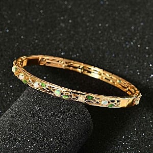 Ethiopian Welo Opal Full Bangle 2.30 ctw Bracelet in Vermeil YG Over Sterling Silver (7.50 In)