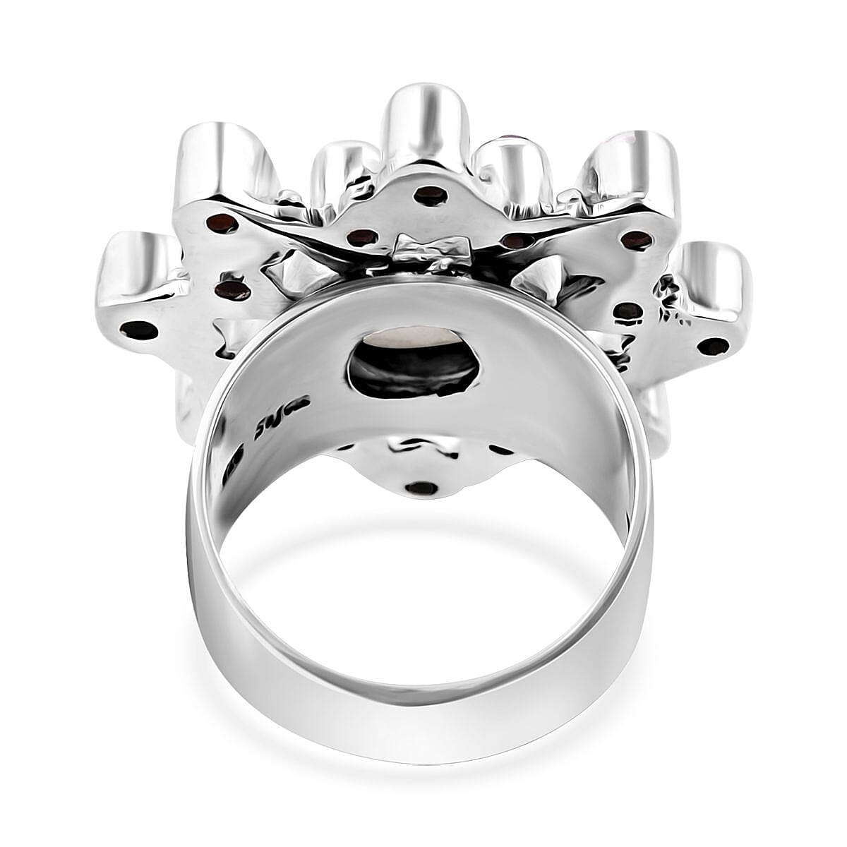 Sajen Silver Carved Bone and Multi Gemstone Ring in Sterling Silver (Size 6.0) 3.75 ctw image number 4
