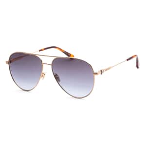 JIMMY CHOO Swarovski Crystal Classic Aviator Sunglasses with Beige Protection Case- Gold Dark Brown Havana