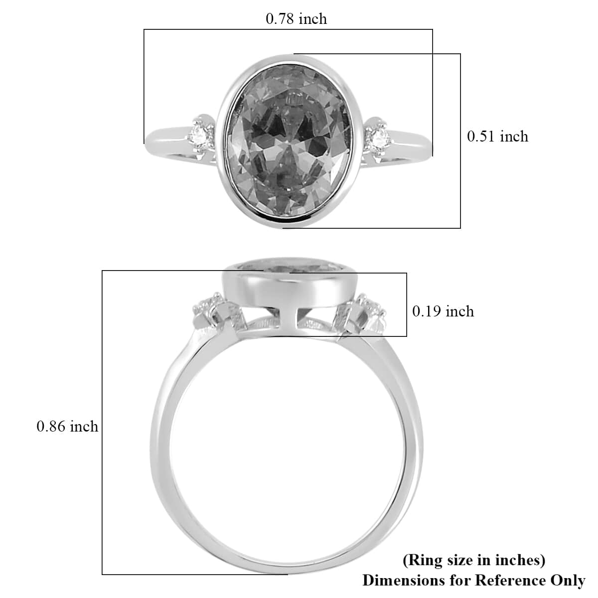 Simulated Pink and White Diamond Ring in Rhodium Over Sterling Silver (Size 10.0) 4.40 ctw image number 5