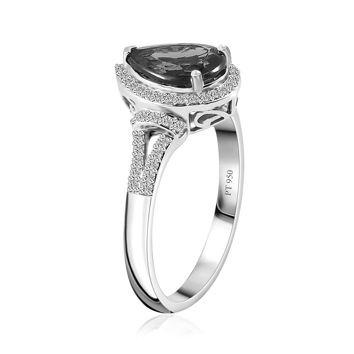 Rhapsody 950 Platinum AAAA Tanzanite and E-F VS2 Diamond Ring (Size 6.0) 6.40 Grams 3.20 ctw image number 3