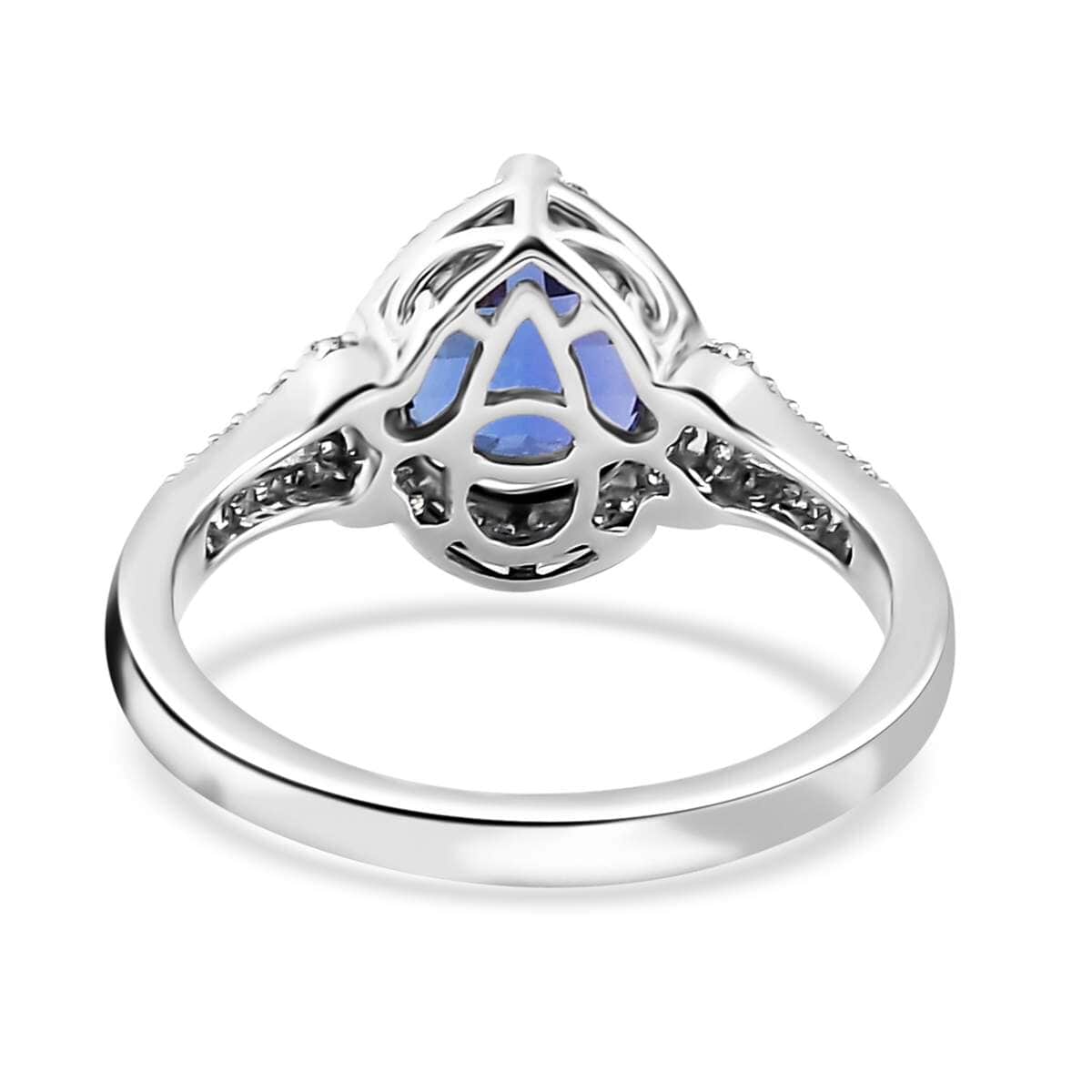 Rhapsody 950 Platinum AAAA Tanzanite and E-F VS2 Diamond Ring (Size 7.0) 6.40 Grams 3.20 ctw (Del. in 10-12 Days) image number 4