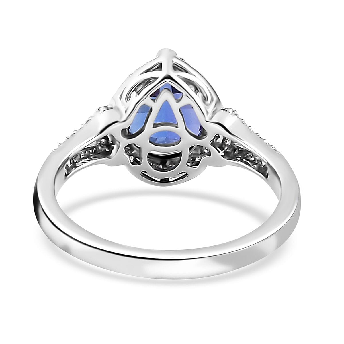 Rhapsody 950 Platinum AAAA Tanzanite, Diamond (E-F, VS2) (0.25 cts) Ring (Size 8.5) (6.40 g) 3.20 ctw image number 4